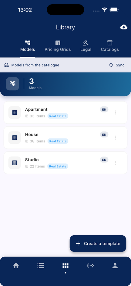 Case template library