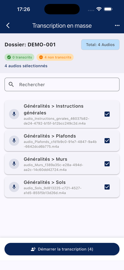 Transcription en masse