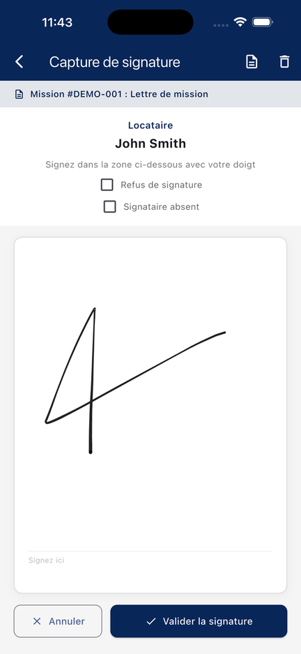 Signature capture
